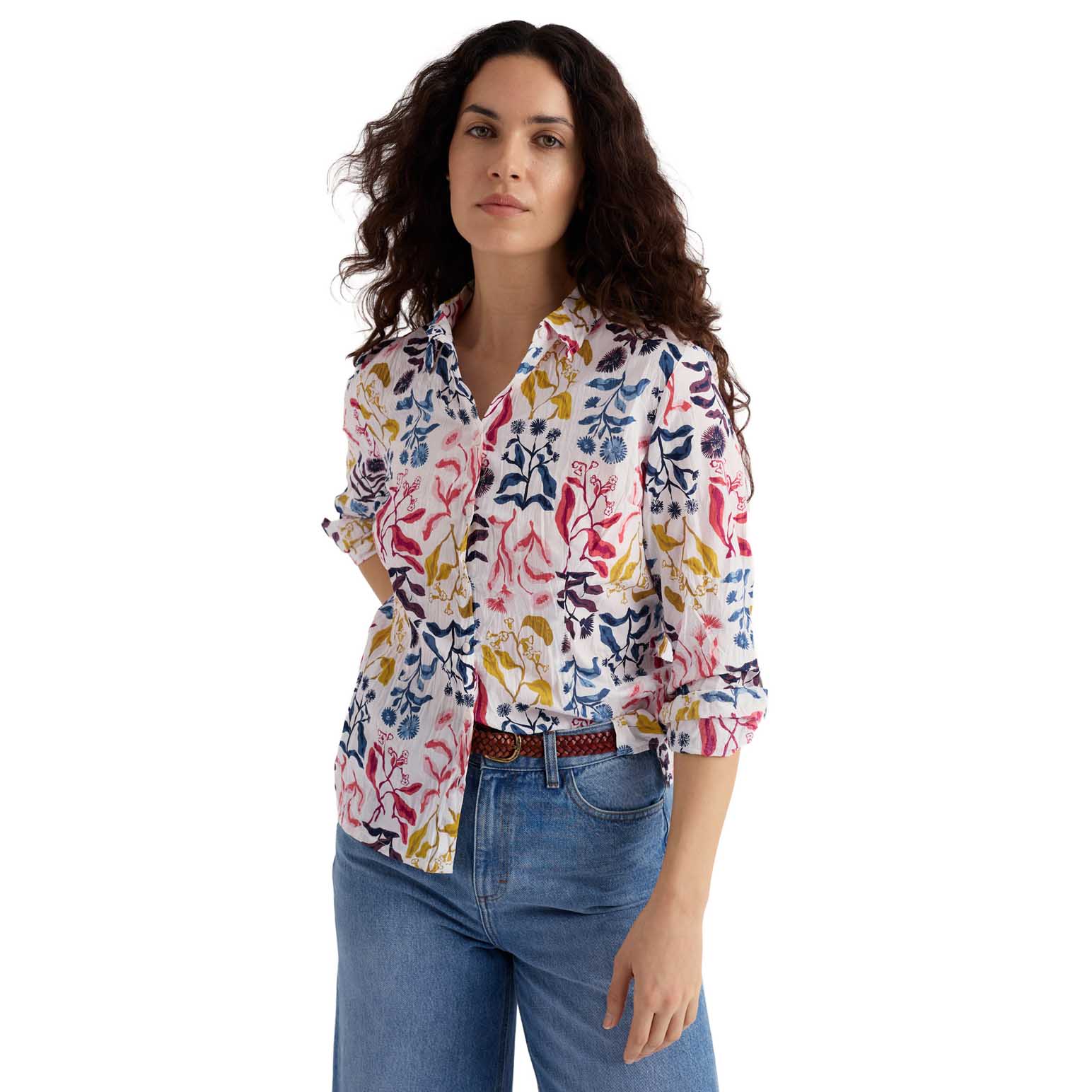 Seasalt Cornwall Larissa Shirt - Inky Botanical Chalk
